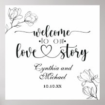 Welkom bij onze Love Story Magnolia Line Art
