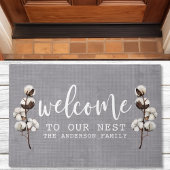 Welkom bij onze Nest Rustic Cotton Familienaam Deurmat