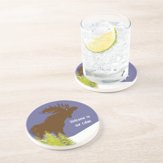 Welkom bij onze Onderzetters van Cabin Moose (Zijkant)