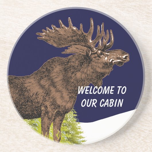 Welkom bij onze Onderzetters van Cabin Moose (Voorkant)