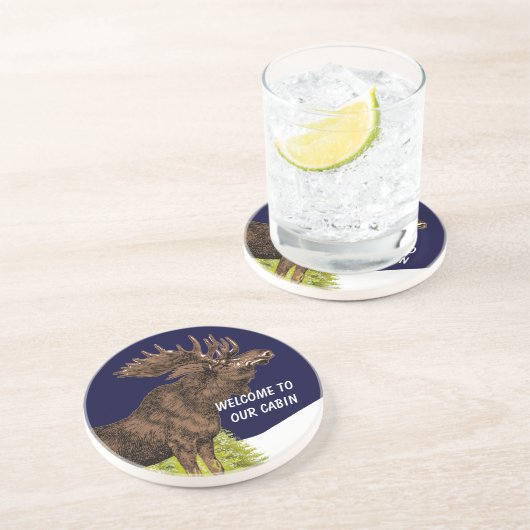 Welkom bij onze Onderzetters van Cabin Moose (Zijkant)