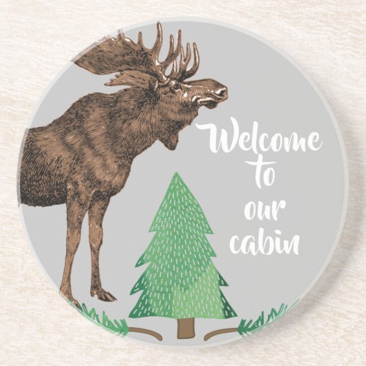 Welkom bij onze Onderzetters van Cabin Moose (Voorkant)