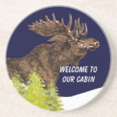 Welkom bij onze Onderzetters van Cabin Moose (Voorkant)