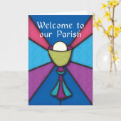 Welkom bij Onze Parochie Zegeningen Glas in lood Kaart (Gele Bloem)