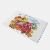 Welkom bij onze Patch | Autumn Pumpkin Farmhouse Deurmat (Schuin)