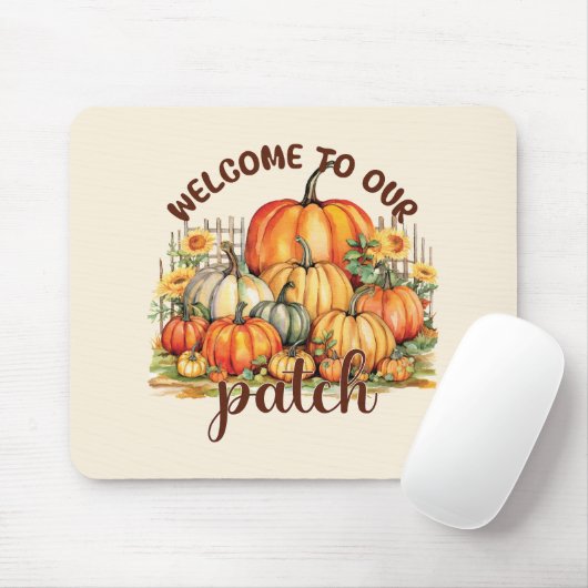 Welkom bij Onze Patch – Cosy Pumpkin Patch Muismat (Met muis)