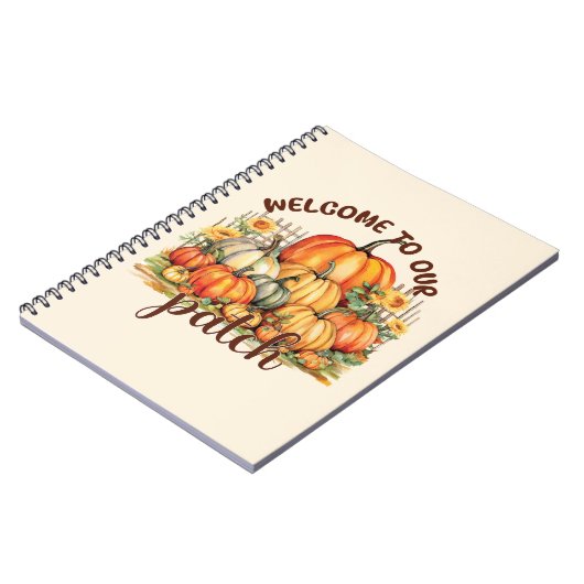 Welkom bij Onze Patch – Cosy Pumpkin Patch Notitieboek (Linkerzijde)