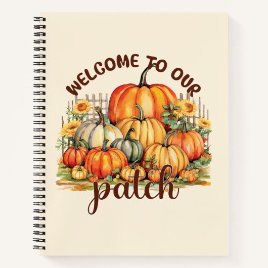 Welkom bij Onze Patch – Cosy Pumpkin Patch Notitieboek (Voorkant)