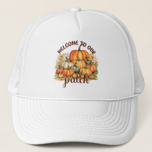 Welkom bij Onze Patch – Cosy Pumpkin Patch Trucker Pet