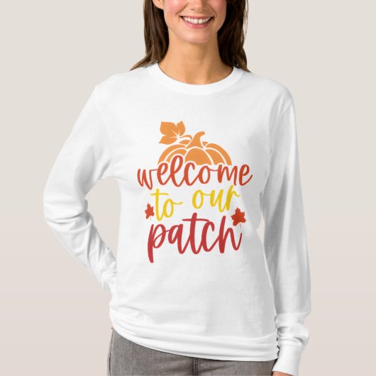 Welkom bij onze Patch Herfst Pumpkin T-shirt (Voorkant)