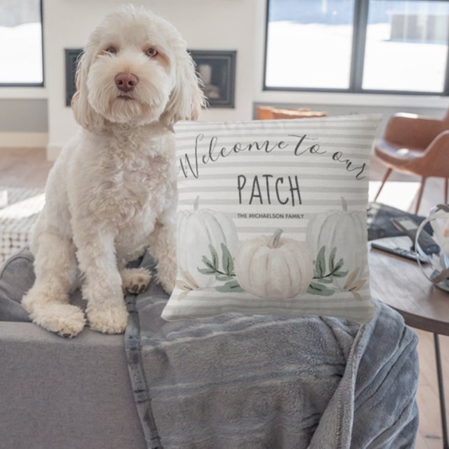 Welkom bij onze Patch Stripes en Pumpkins Herfst Kussen (Creator heeft geüpload)