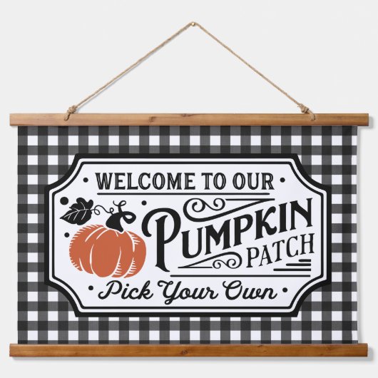 Welkom bij onze Pumpkin Patch | Boerderij Hangend Wandkleed (Voorkant)