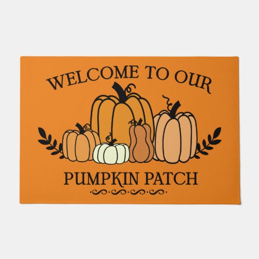 Welkom bij onze Pumpkin Patch Door Mat (Voorkant)