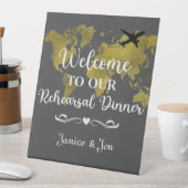 Welkom bij onze repetitieve avondbestemming reclamebord met voetstuk (Insitu)