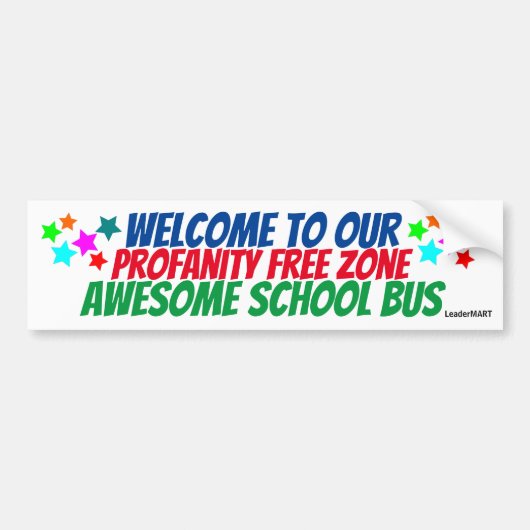 Welkom bij onze ... Schoolbus. Bus Stap Signage Bumpersticker (Voorkant)