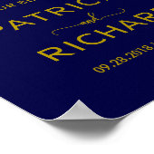 Welkom bij onze Start | Goud Navyblauw Bord Poster (Hoek)