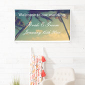 Welkom bij onze strandbestemming bruiloft op maat spandoek (Insitu)