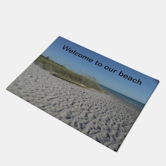 Welkom bij onze stranddeur deurmat (Schuin)