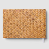 Welkom bij onze Strandhuis Geweven Palmenblad Mat Gastenboek (Achterkant)