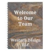 Welkom bij onze team Brown Woodgrain Professional Notitieboek (Voorkant)