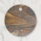 Welkom bij onze team Brown Woodgrain werknemer Bedankjes Labels (Achterkant)