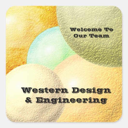 Welkom bij onze Team Pastel medewerker waardering Vierkante Sticker (Voorkant)