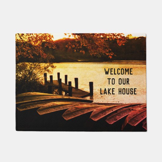 Welkom bij onze  tekst in het Lake House Deurmat (Voorkant)
