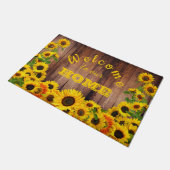 Welkom bij onze Thuisgeel Zonnebloemen Rustic Wood Deurmat (Schuin)