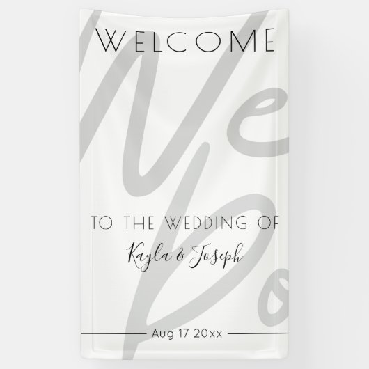 Welkom bij onze trouwbanner spandoek (Verticaal)