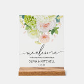 Welkom bij onze trouwbloemen acryl bord (Voorkant)