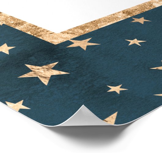 Welkom bij onze trouwbord Gold Foil sterars Poster (Hoek)