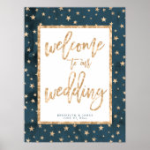 Welkom bij onze trouwbord Gold Foil sterars Poster (Voorkant)