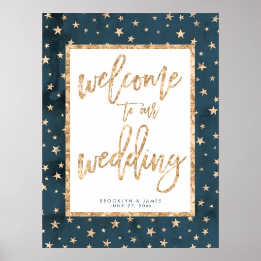 Welkom bij onze trouwbord Gold Foil sterars Poster (Voorkant)