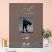 Welkom bij onze trouwfoto banner Frosted Black Acryl Bord (Huwelijk)