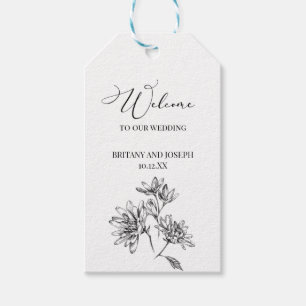 Welkom bij onze trouwfoto bruiloft gunst cadeaulabel