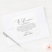 Welkom bij onze trouwontvangsttas Label Sticker (Envelop)