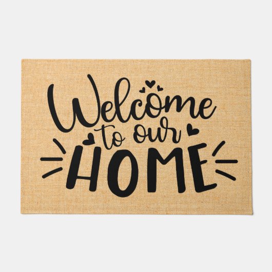 Welkom bij onze typografie van de prijsopgave deurmat (Voorkant)