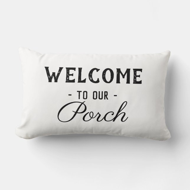 Welkom bij onze  versie van Porch-aangepaste tekst Kussen (Voorkant)