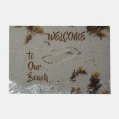 Welkom bij onze voetafdrukken in zand deurmat (Voorkant)