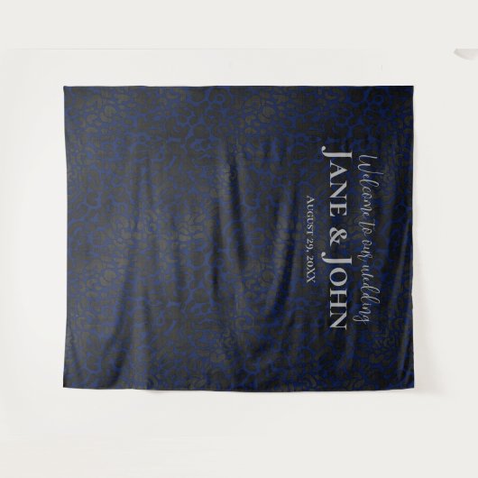 Welkom bij onze Weddenschap Blue Leopard Backdrop Wandkleed (Voorkant (horizontaal))