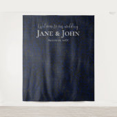 Welkom bij onze Weddenschap Blue Leopard Backdrop Wandkleed (Voorkant)