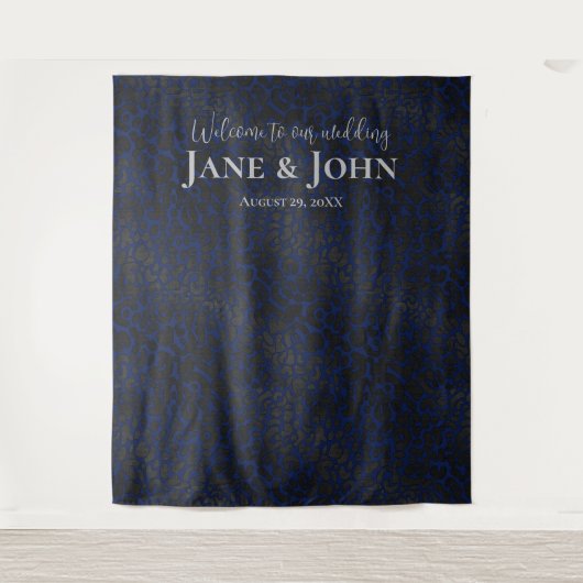 Welkom bij onze Weddenschap Blue Leopard Backdrop Wandkleed (Voorkant)