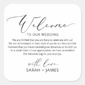 Welkom bij onze Wedding Welcome Bag Label Sticker (Voorkant)