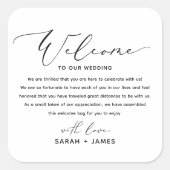 Welkom bij onze Wedding Welcome Bag Label Sticker (Voorkant)