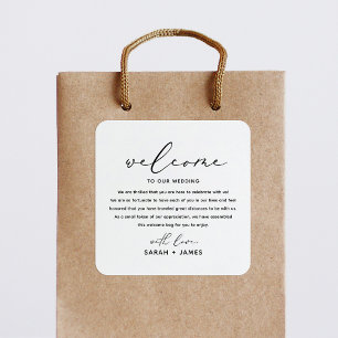 Welkom bij onze Wedding Welcome Bag Label Sticker