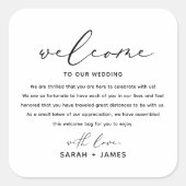 Welkom bij onze Wedding Welcome Bag Label Sticker (Voorkant)
