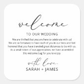 Welkom bij onze Wedding Welcome Bag Label Sticker (Voorkant)