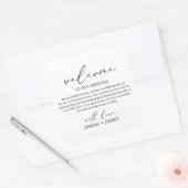 Welkom bij onze Wedding Welcome Bag Label Sticker (Envelop)