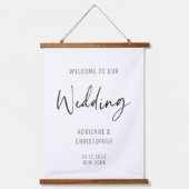 Welkom bij onze zwarte bruiloft hangend wandkleed (Voorkant)
