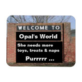 WELKOM BIJ Opal's World flexibele magneet (Horizontaal)